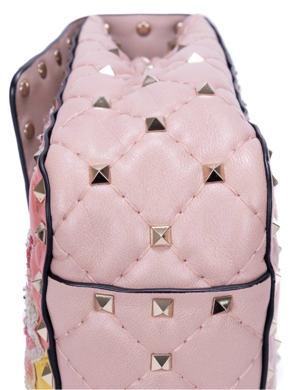 Valentino Garavani Pink Floral Rockstud Spike Crossbody - Picture 8 of 15